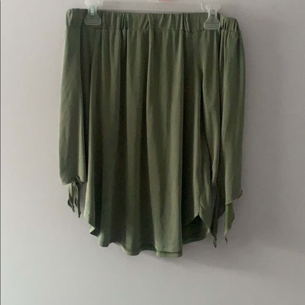 Green off the shoulder top